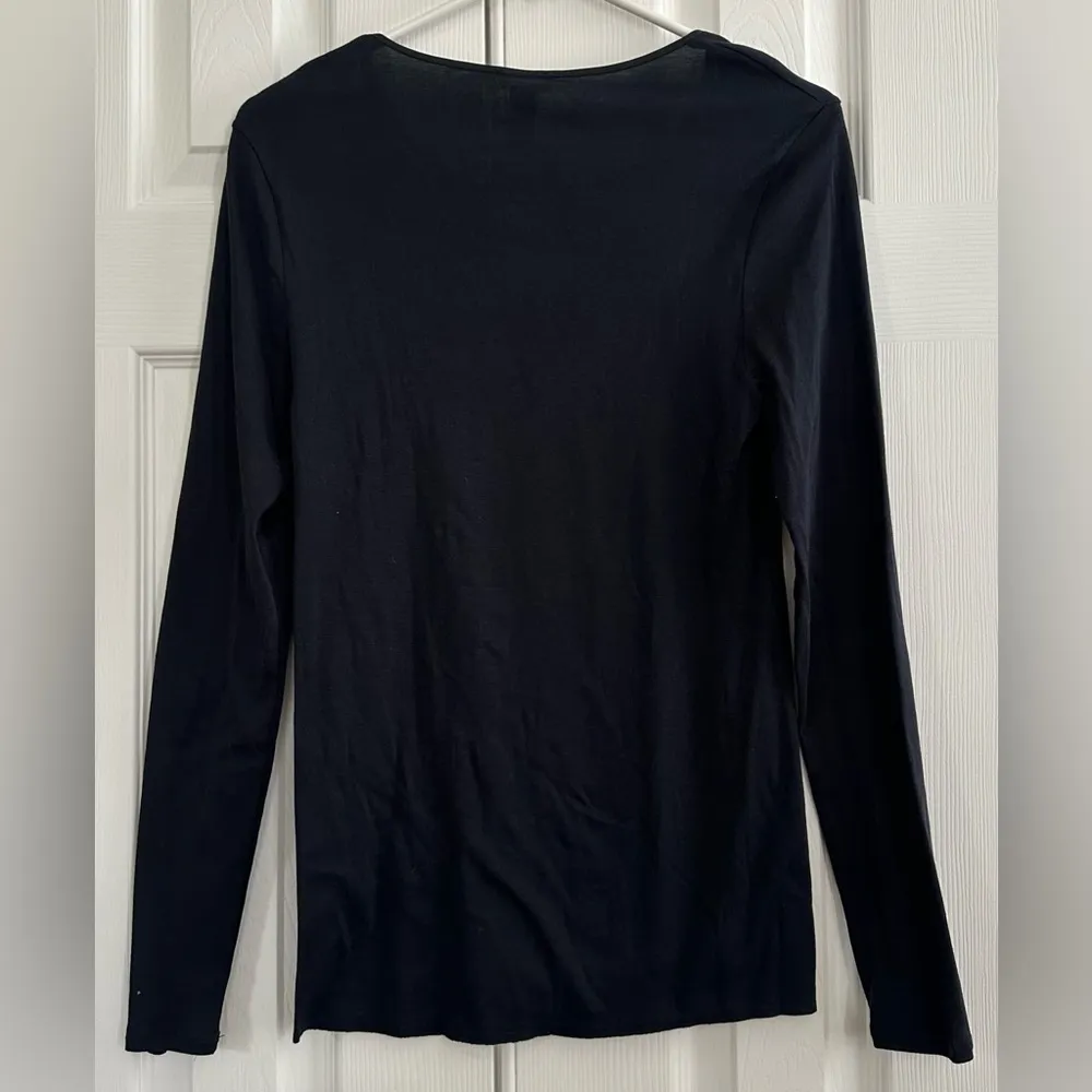 Hanro Cotton Seamless Long Sleeve Tee black size Large - Image 3