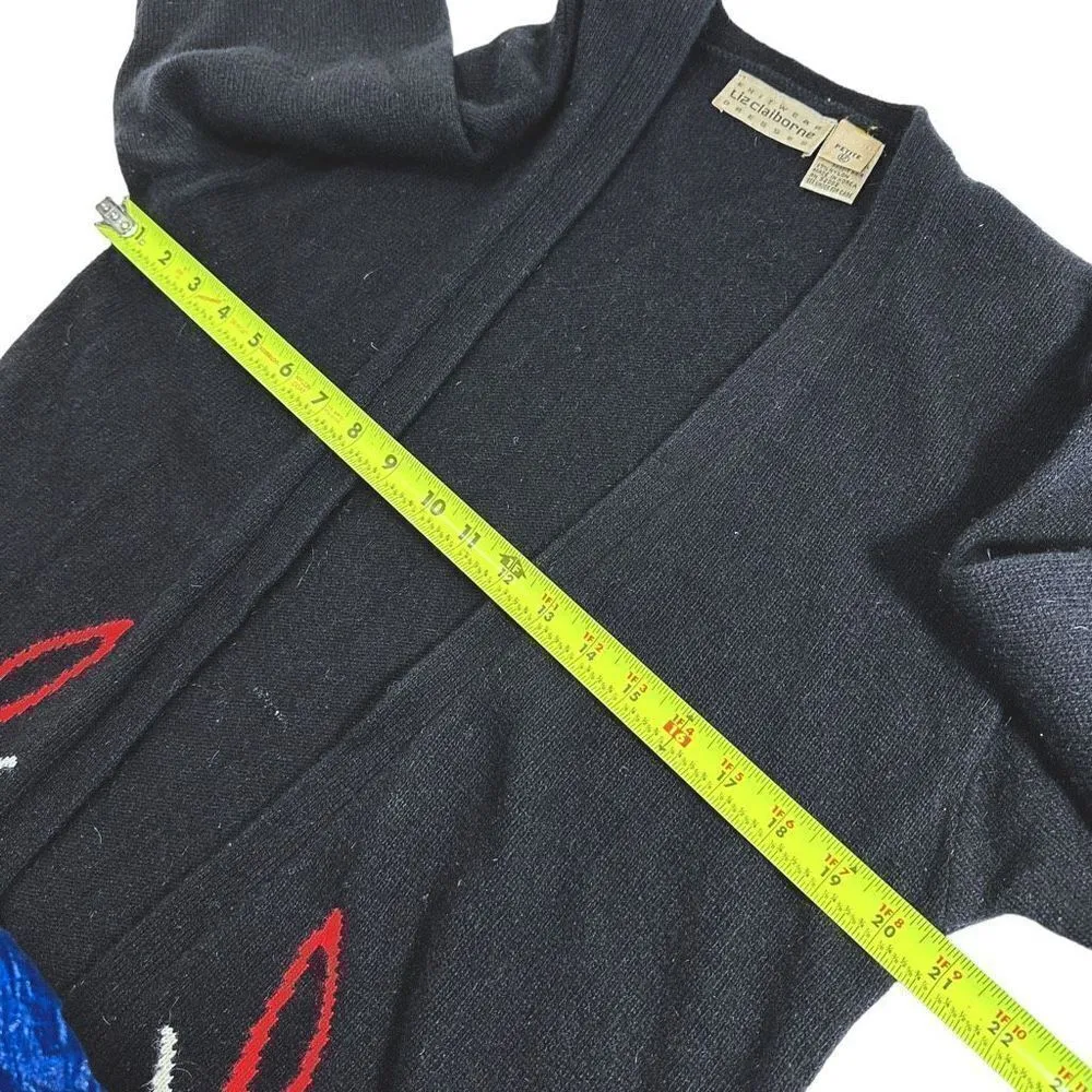 Vintage Liz Claiborne Angora Lambs Wool Cardigan Sweater Size 12 Petite - Image 9