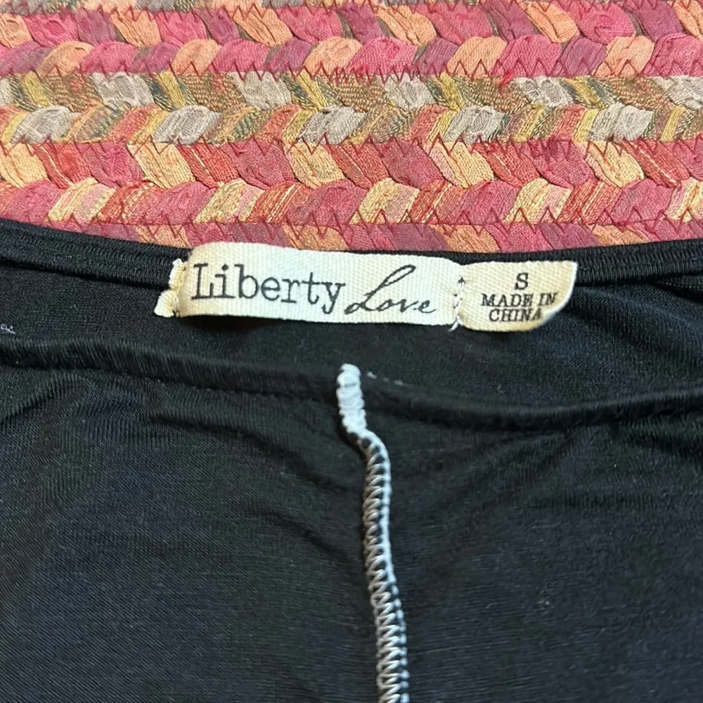 LIBERTY LOVE PATCHWORK WHITE DETAIL LONG SLEEVE CROP - Image 2
