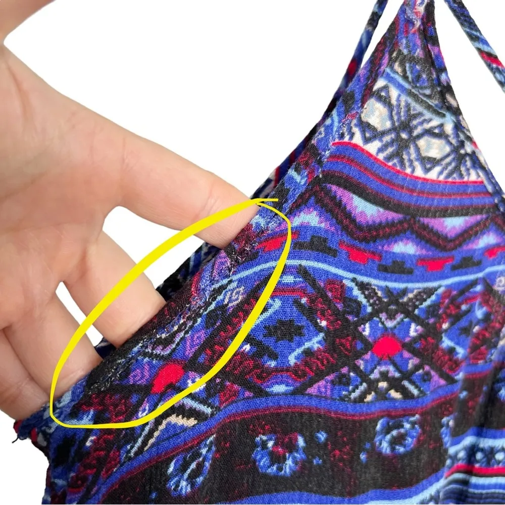 Rue21 Rayon Handkerchief Hem Spaghetti Strap Geometric Print Blouse - Image 8