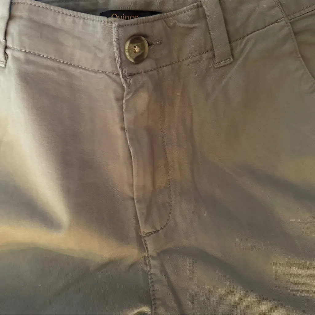 NWT Quince Stretch Cotton Twill Girlfriend Chino Pants Size 28 Olive Green - Image 4