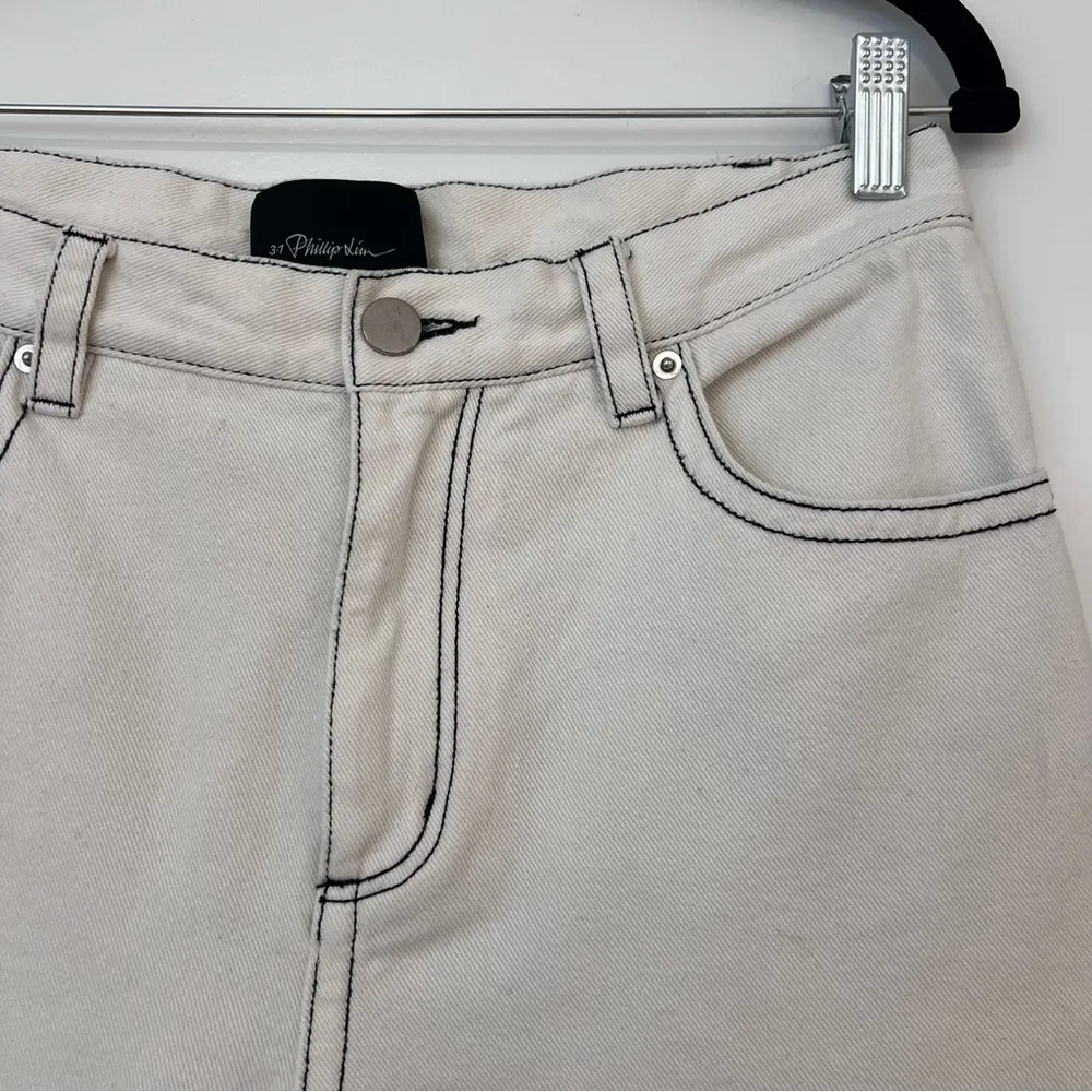 3.1 Phillip Lim White Jeans Contrast Trim - Image 3