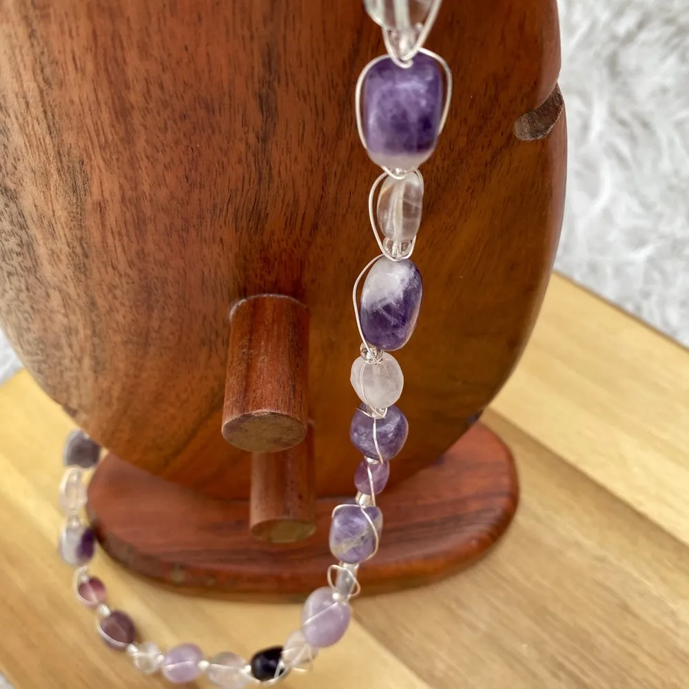 Handcrafted Amethyst and Fluorite Wire Wrapped Set - Image 7