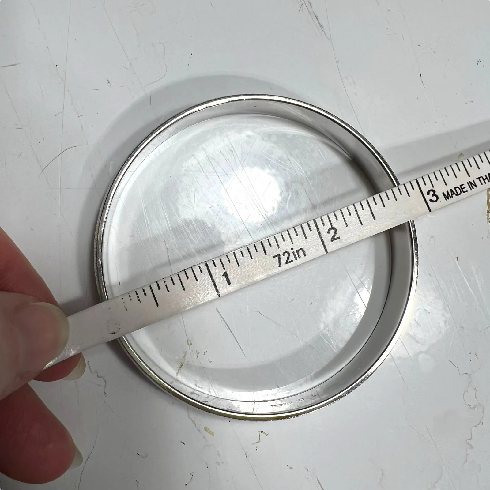 Monet Womens Bangle Bracelet Silver Tone Etched Slip On Large - Image 6