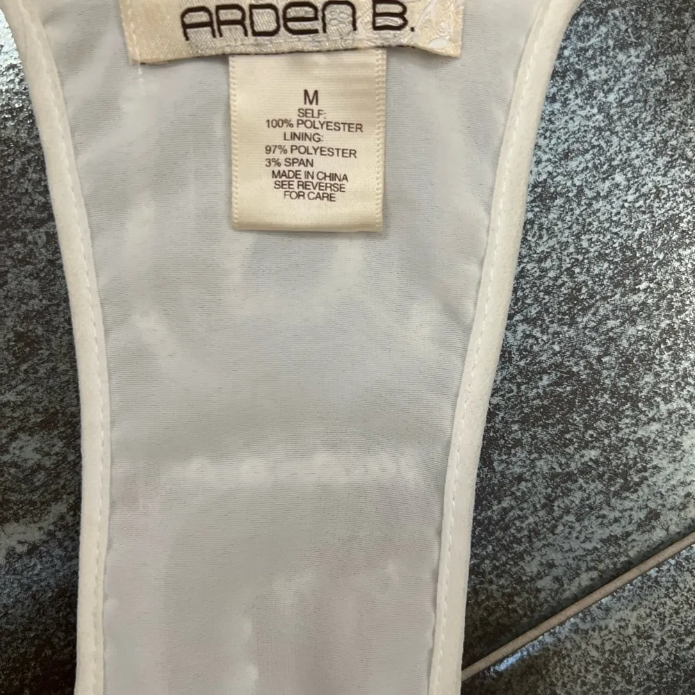 White/Cream Beaded Spaghetti Strap Dress, Size Medium - Image 3