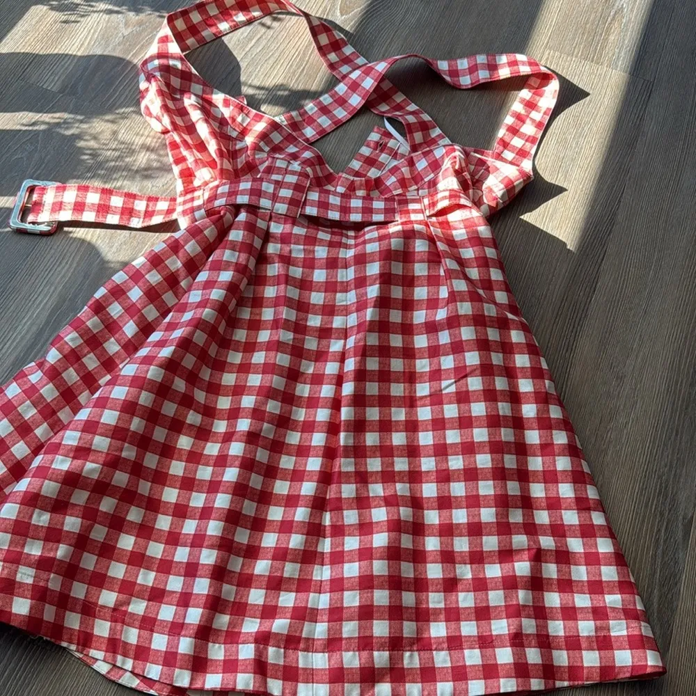 EUC D&G picnic print silk cotton blend belted sun dress - Image 8