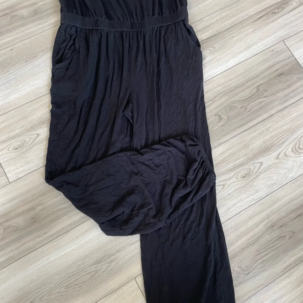 Lascana For Venus Black Spaghetti Straps Jogger Beach Jumpsuit‎ Size Medium - Image 2