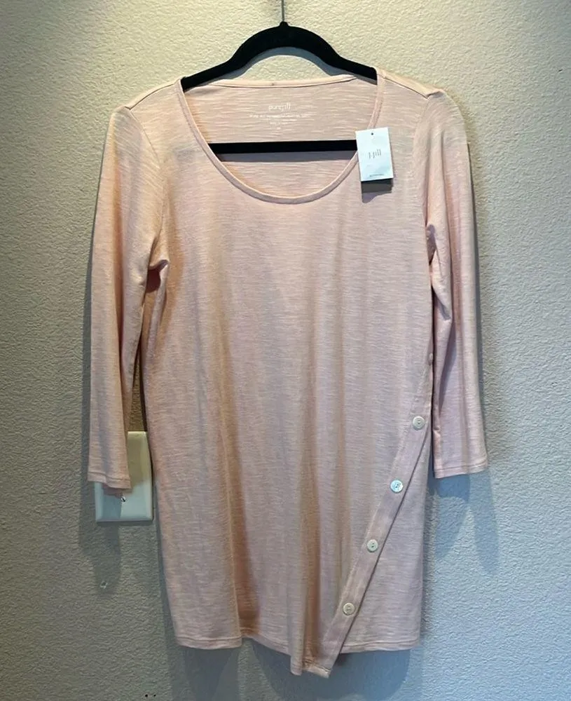 New J. Jill Women’s Pure Jill Shirt Asymmetrical Button Tunic Size XS NWT - Image 2