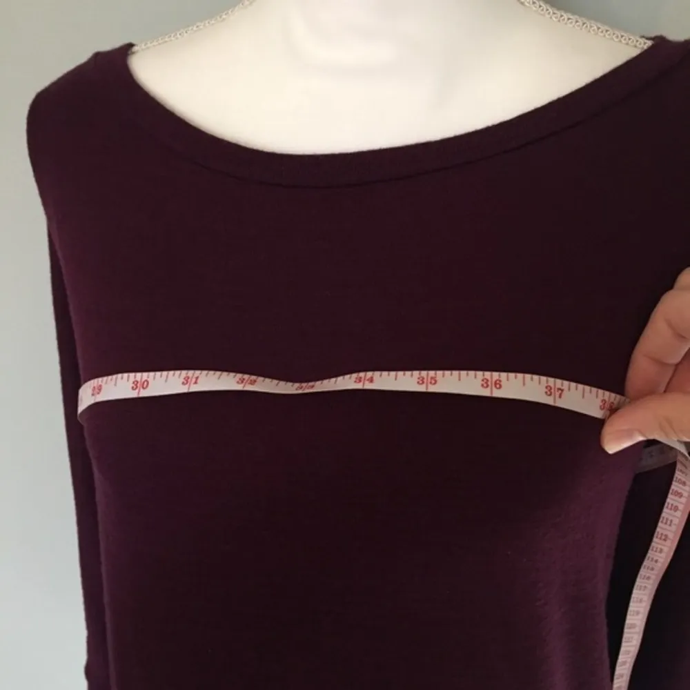 Dark Purple Long Sleeved Loose Soft Sweater Top - Image 5