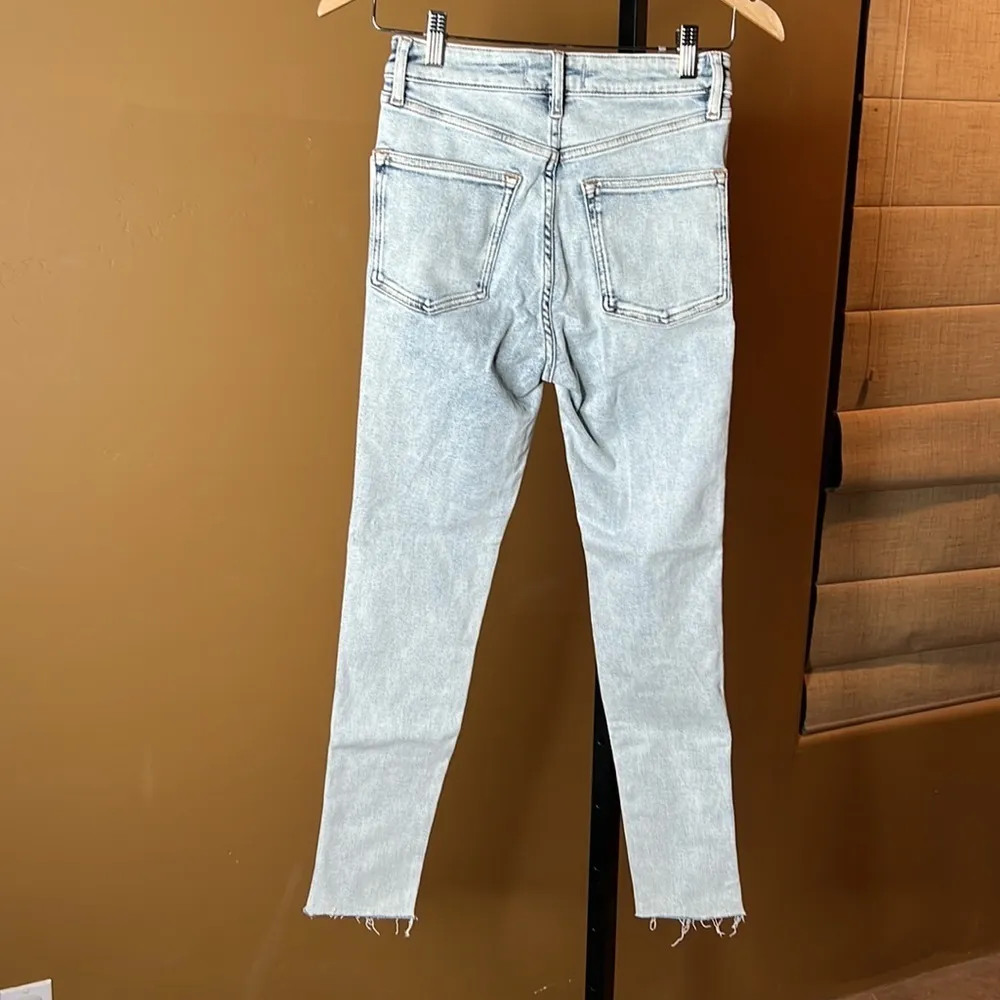 NWT Free People Raw High-Rise Jegging Skinny Jean Acid Wash Indigo Size 27 - Image 10