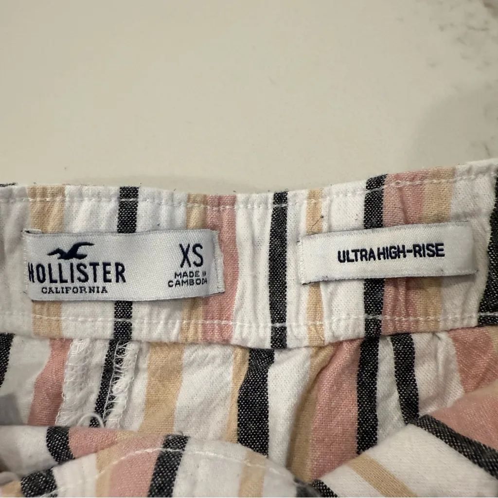 Hollister Ultra HighRise Striped Pencil Skirt Womens XS Pastel Pink/Cream Preppy - Image 4