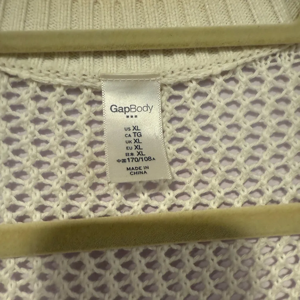 White and blue Gap crochet‎ long cardigan Size XL - Image 2