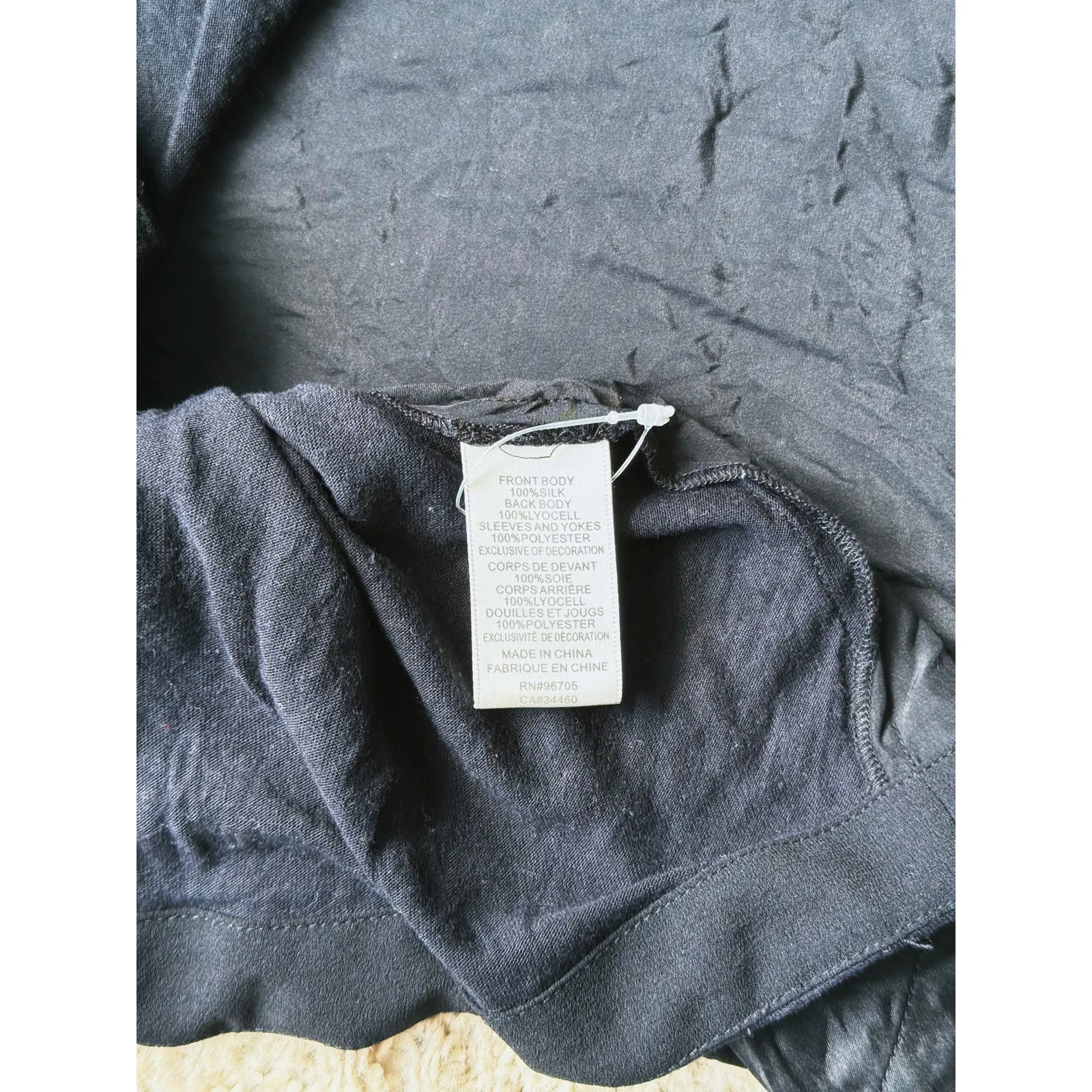 Rebecca Taylor Old Money Silk Studded Blouse 10 Black Glam Biker Quiet Luxury - Image 6