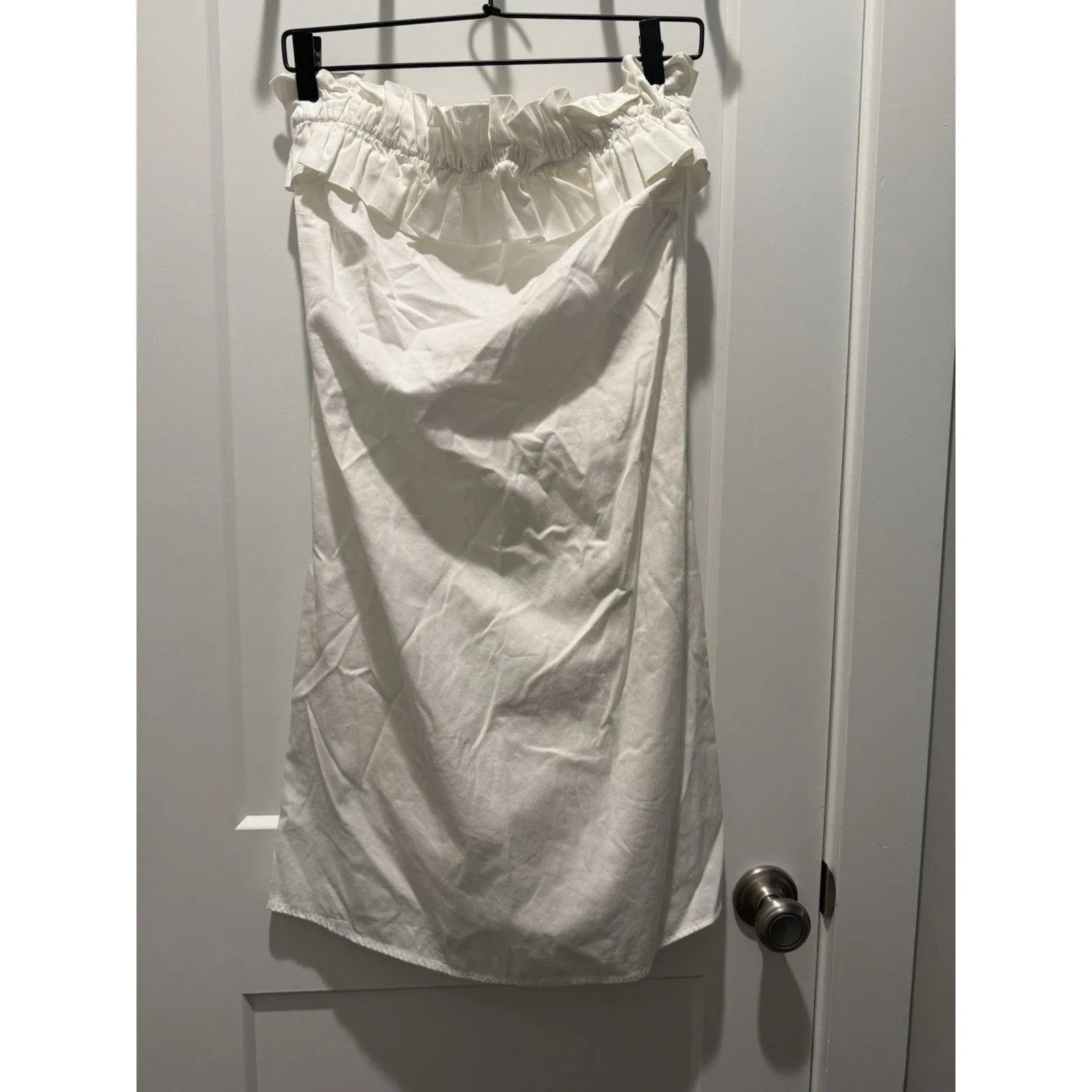 Women’s Stark X Mini Party Dress White Strapless Ruffle Let’s Party Bridal Small - Image 3