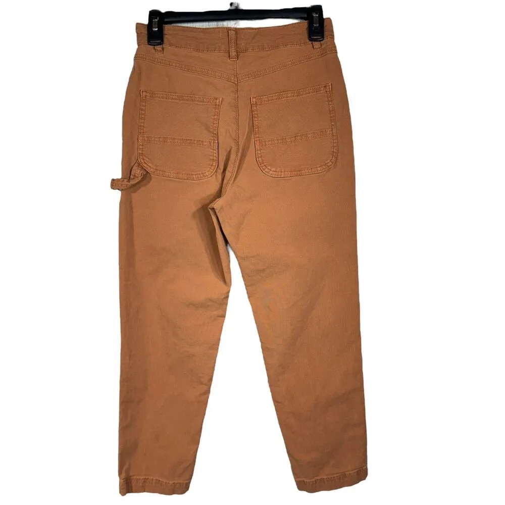 Marine Layer SZ 4 Maya Slim Straight Utility Pants Mid-Rise Pockets Zip-Fly Clay - Image 3