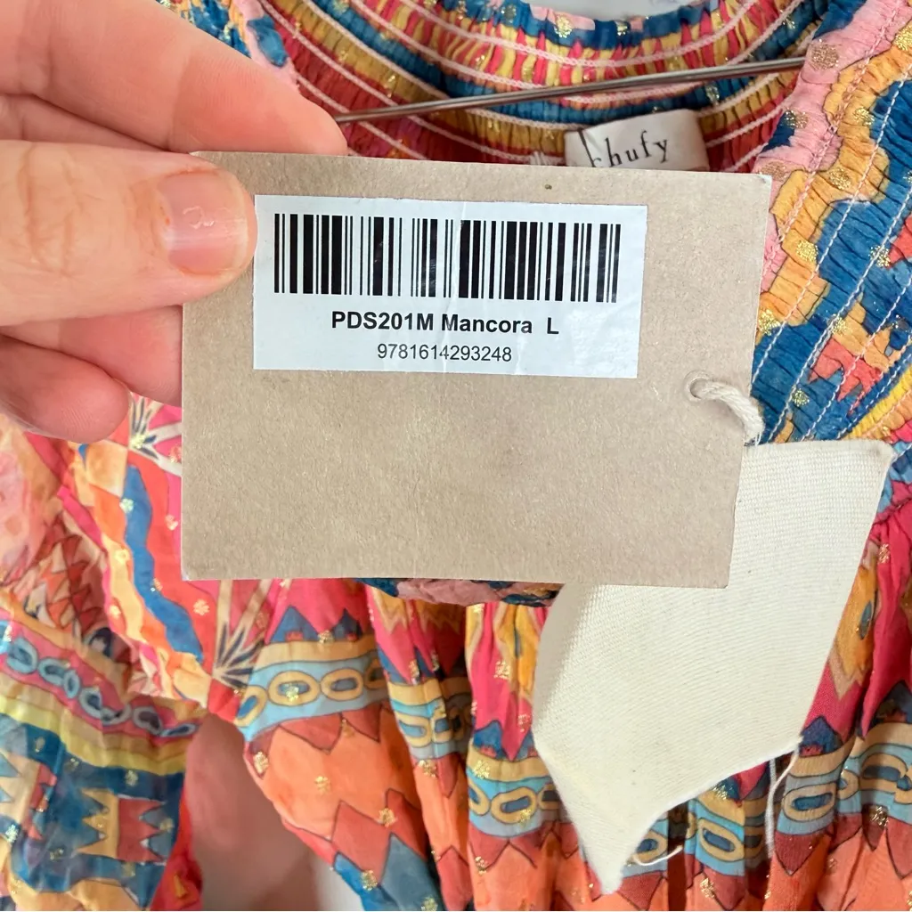 Chufy Mancora Smocked Boho Dress Multicolor Size L - Image 9