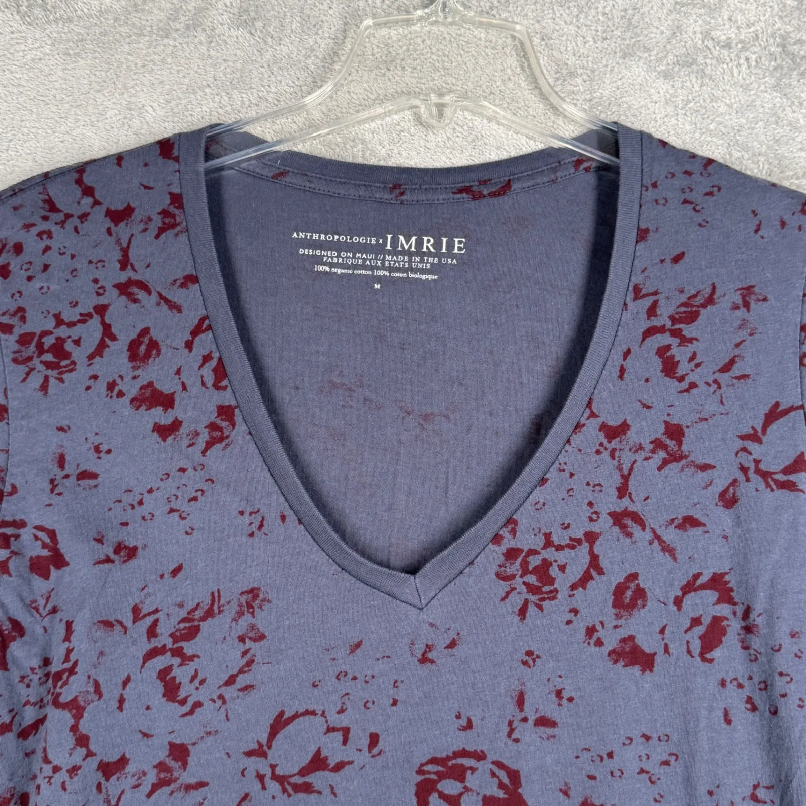 Anthropologie x Imrie Organic Cotton Walker Tee Floral Print Shirt Womens M Boho - Image 4