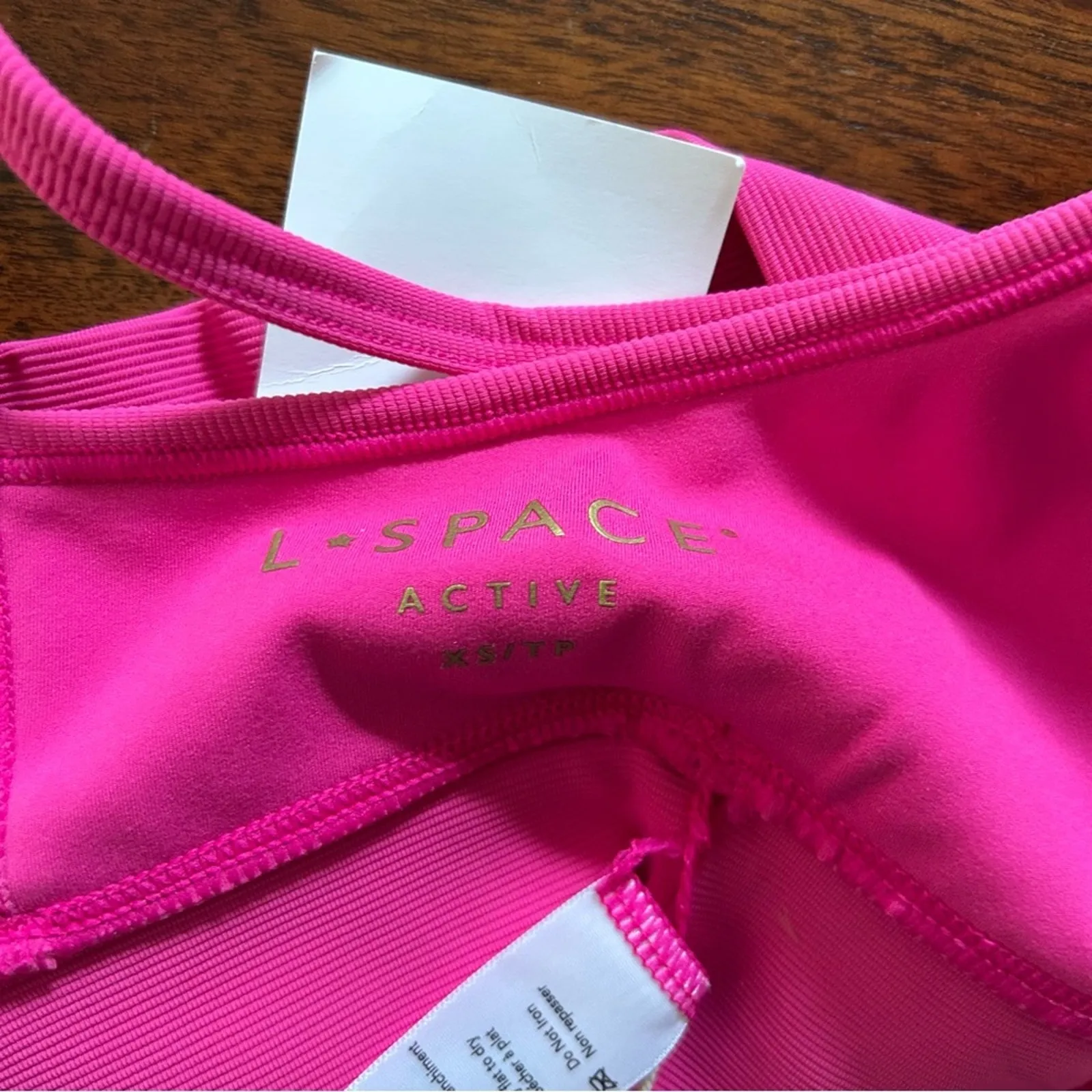 L*Space Active Soren Top Cinched‎ Sports Bra Tank Bougainvillea Pink NWT Size XS - Image 6