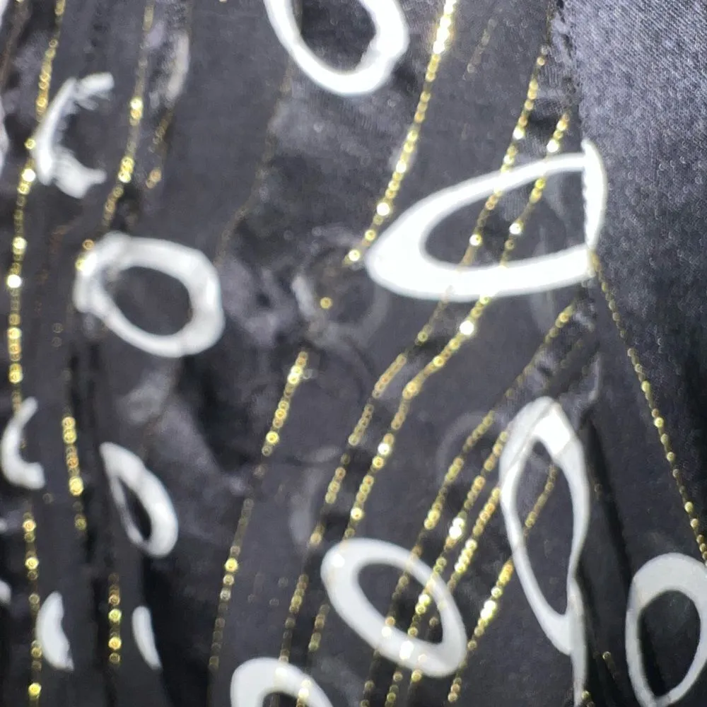 SALONI dress Raquel space dot midi long sleeve silk Read Description Black Size 2 - Image 8