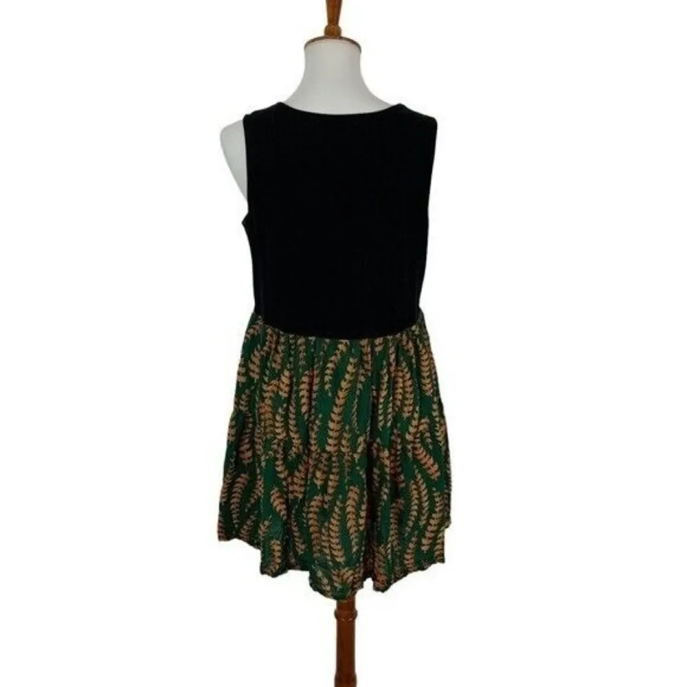 Yesno‎ XL Green Floral Print Sleeveless Dress Boho Cottagecore Casual Aesthetic - Image 4