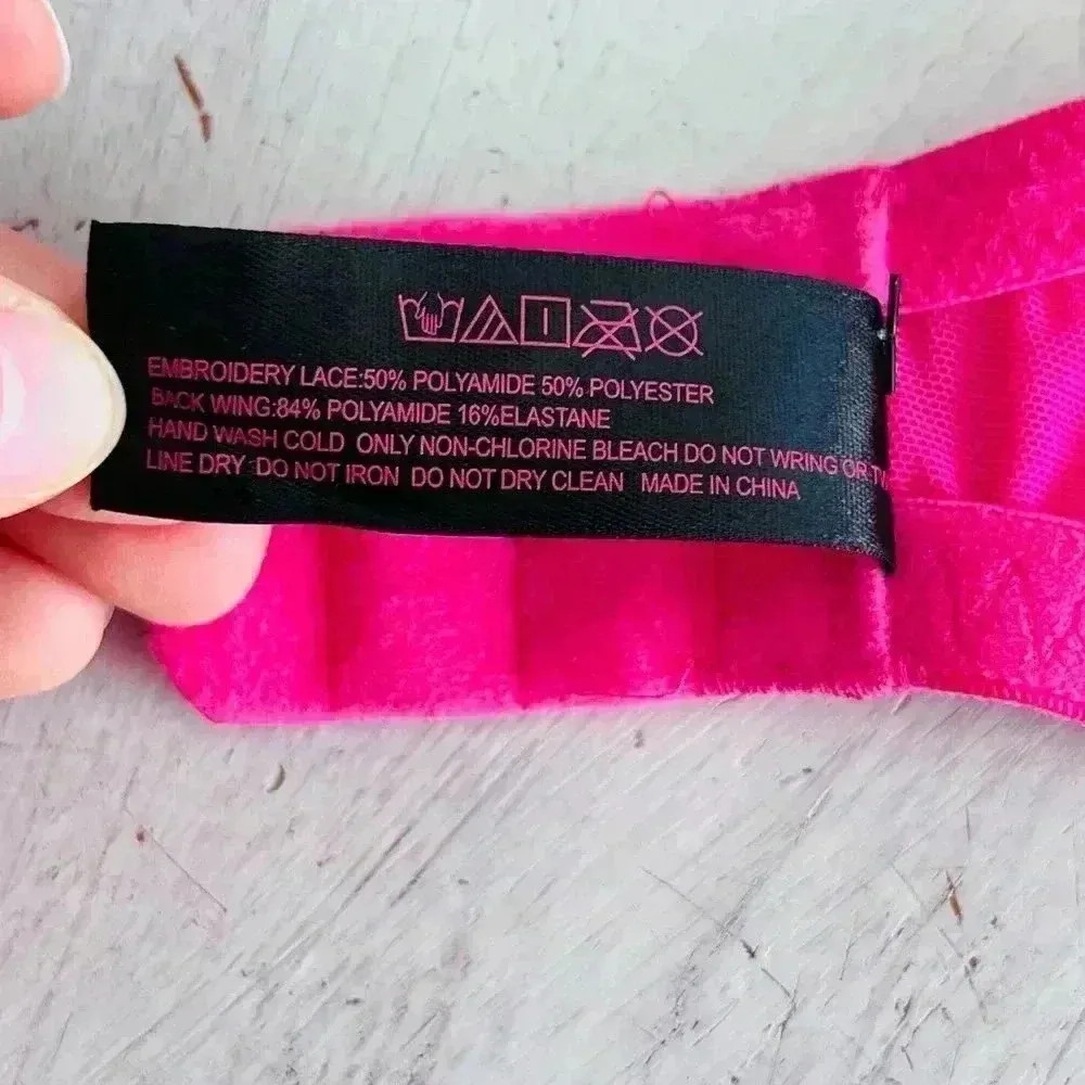 Love Vera Embroidered Heart Strappy Underwire Bra Size 36G NWOT $65 Pink - Image 8