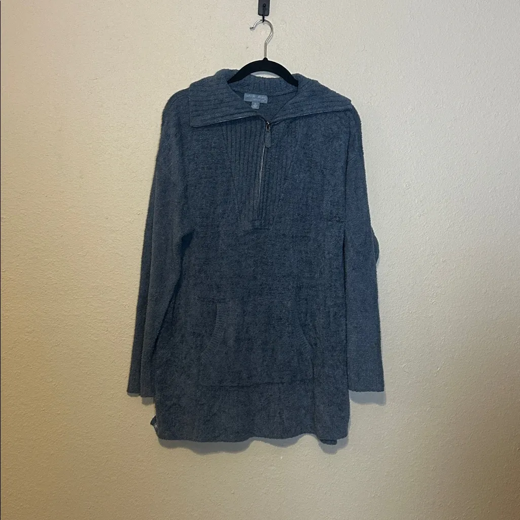 Barefoot Dreams CozyChic Lite Half Zip Tunic Size XL Ocean Blue - Image 3