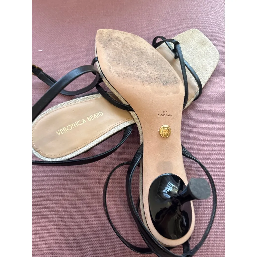 Veronica Beard Caterina Low Heels in Black 9 With Box Womens Sandals - Image 9