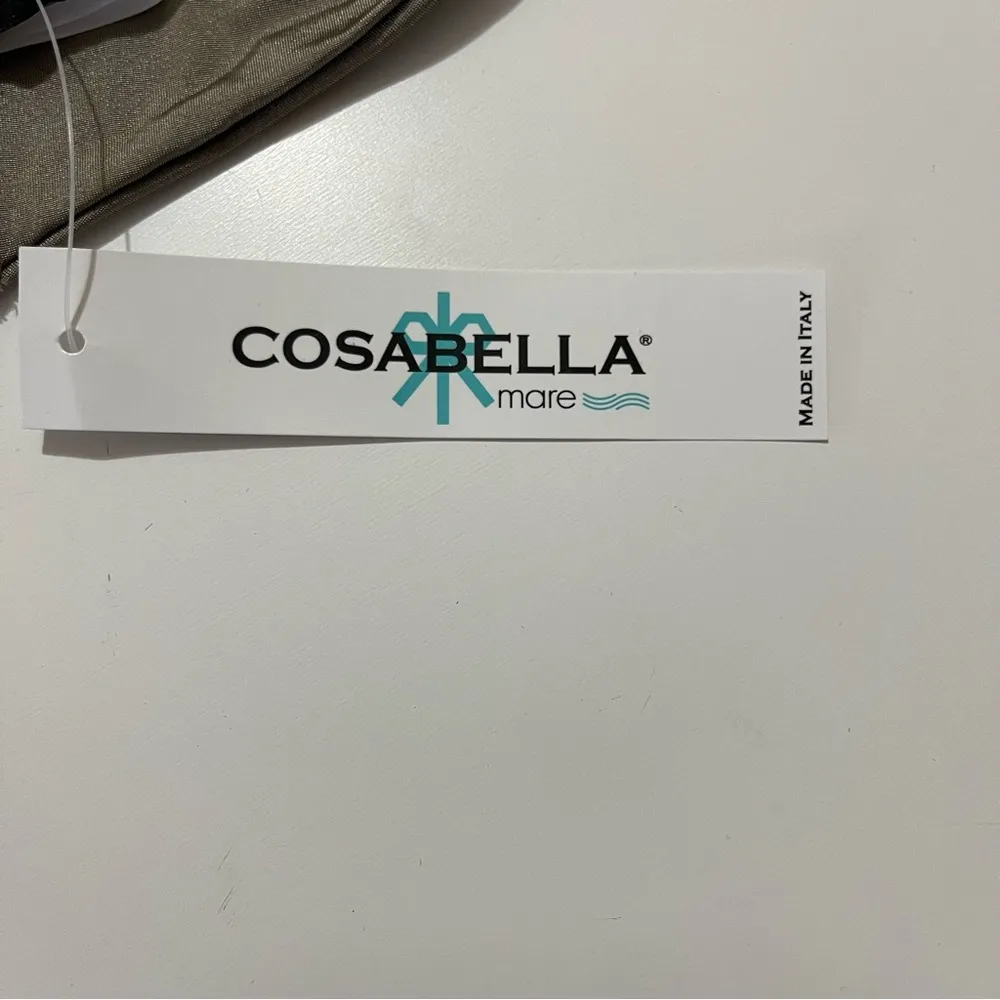 Cosabella Triangle Halter Bikini Top M Metallic Tuxedo Style NWT Minimalist - Image 4