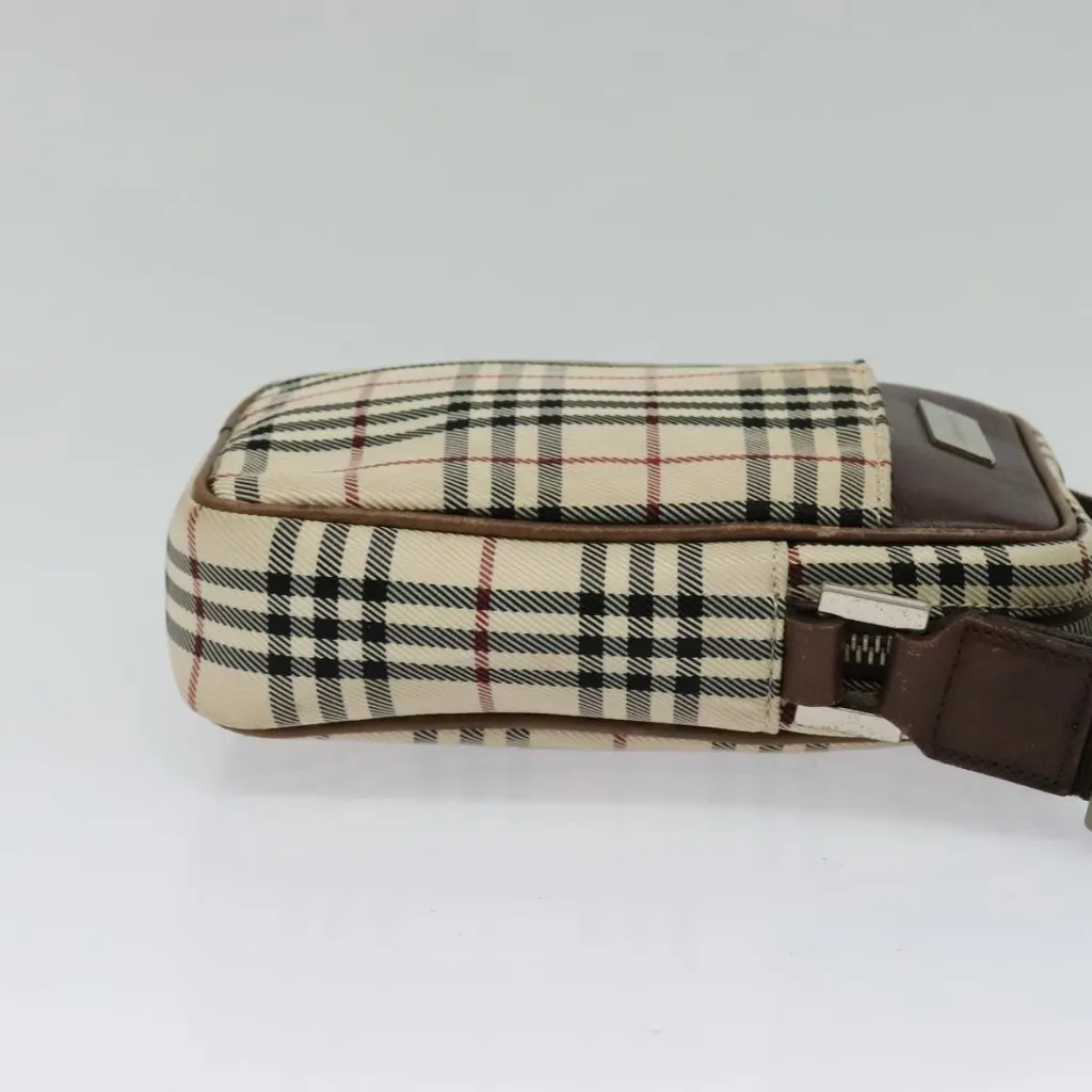  Nova Check Shoulder Bag Canvas Beige Silver Authentic - Image 7