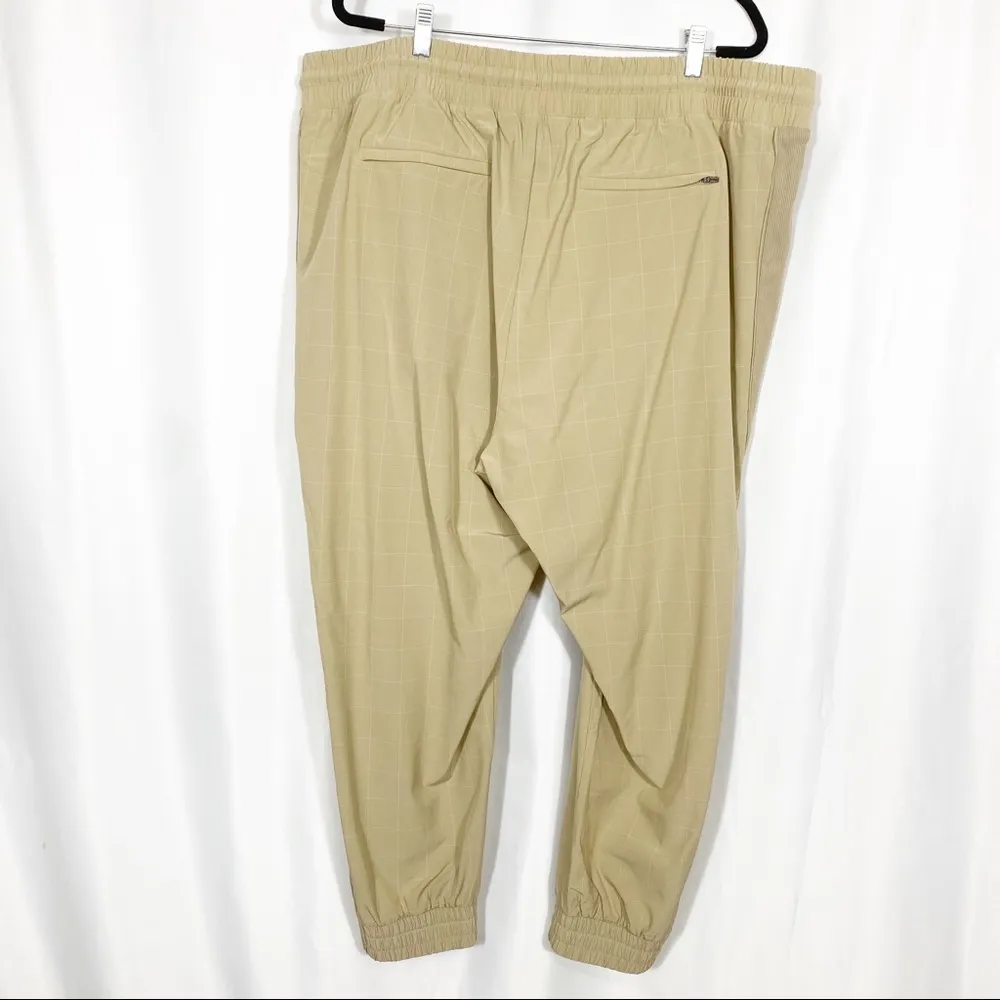Athleta Brooklyn Textured Jogger Pants: Windowpane Silt Taupe Tan - Image 4
