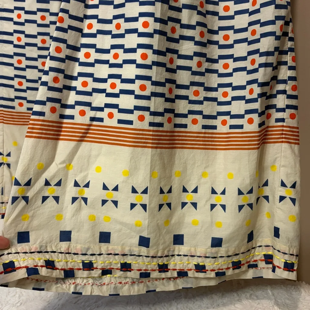 FLOE- Vibrant Geometric Patterned Ruffle Tassle Beads Super Wide Leg Jumpsuit- S - Image 8