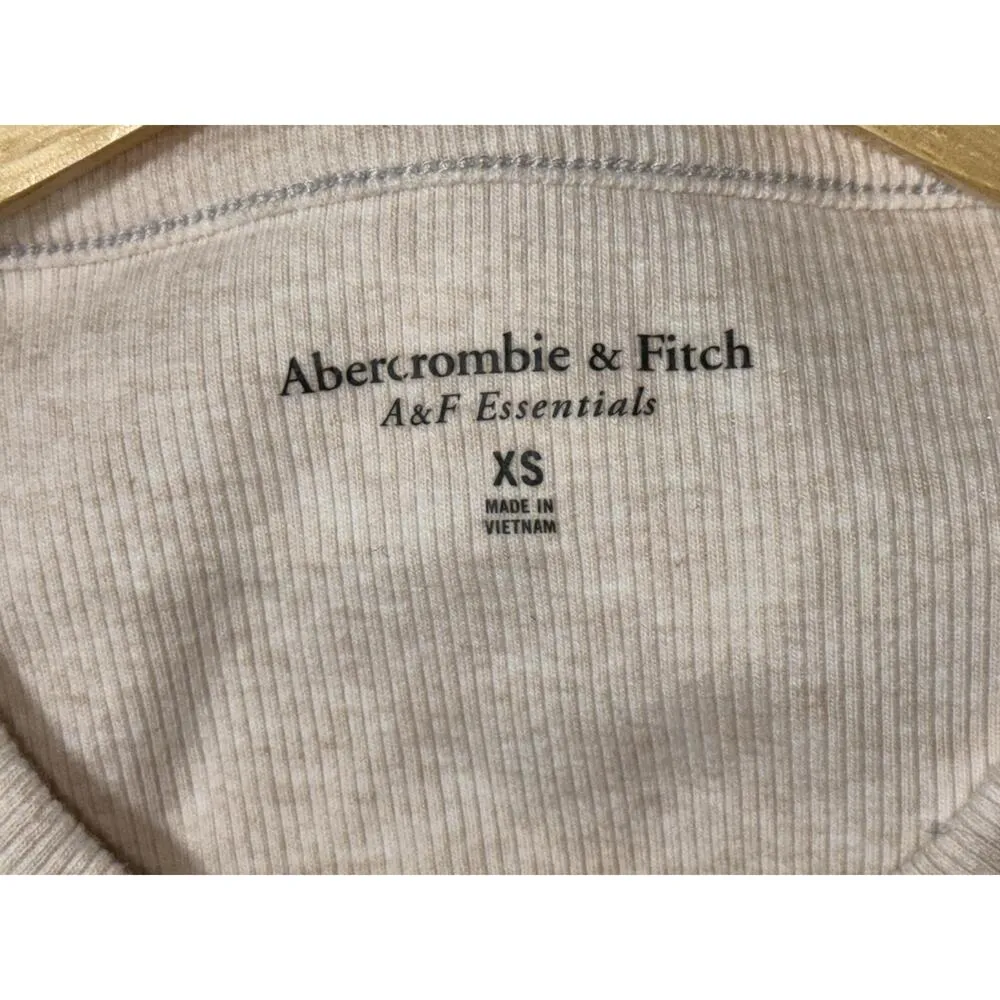 Abercrombie & Fitch A&F Essentials Orange Ribbed Knit Cropped Tank Top Size XS - Image 3