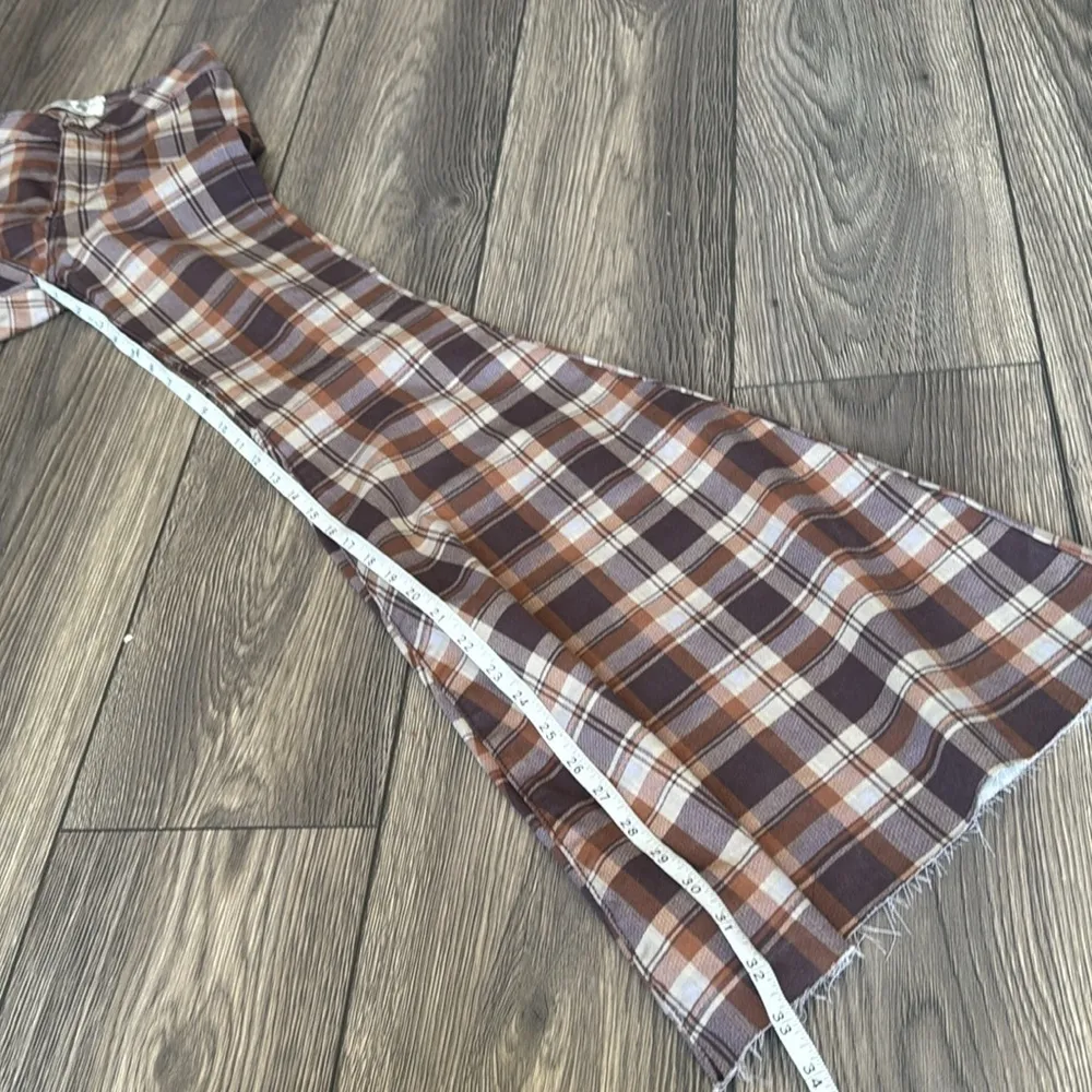 Free people just float on by brown plaid super flared pants - Image 5