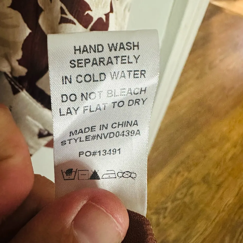 NWT VICI COLLECTION Brown Floral Print Long Sleeve Waist Tie Maxi Dress XS - Image 11