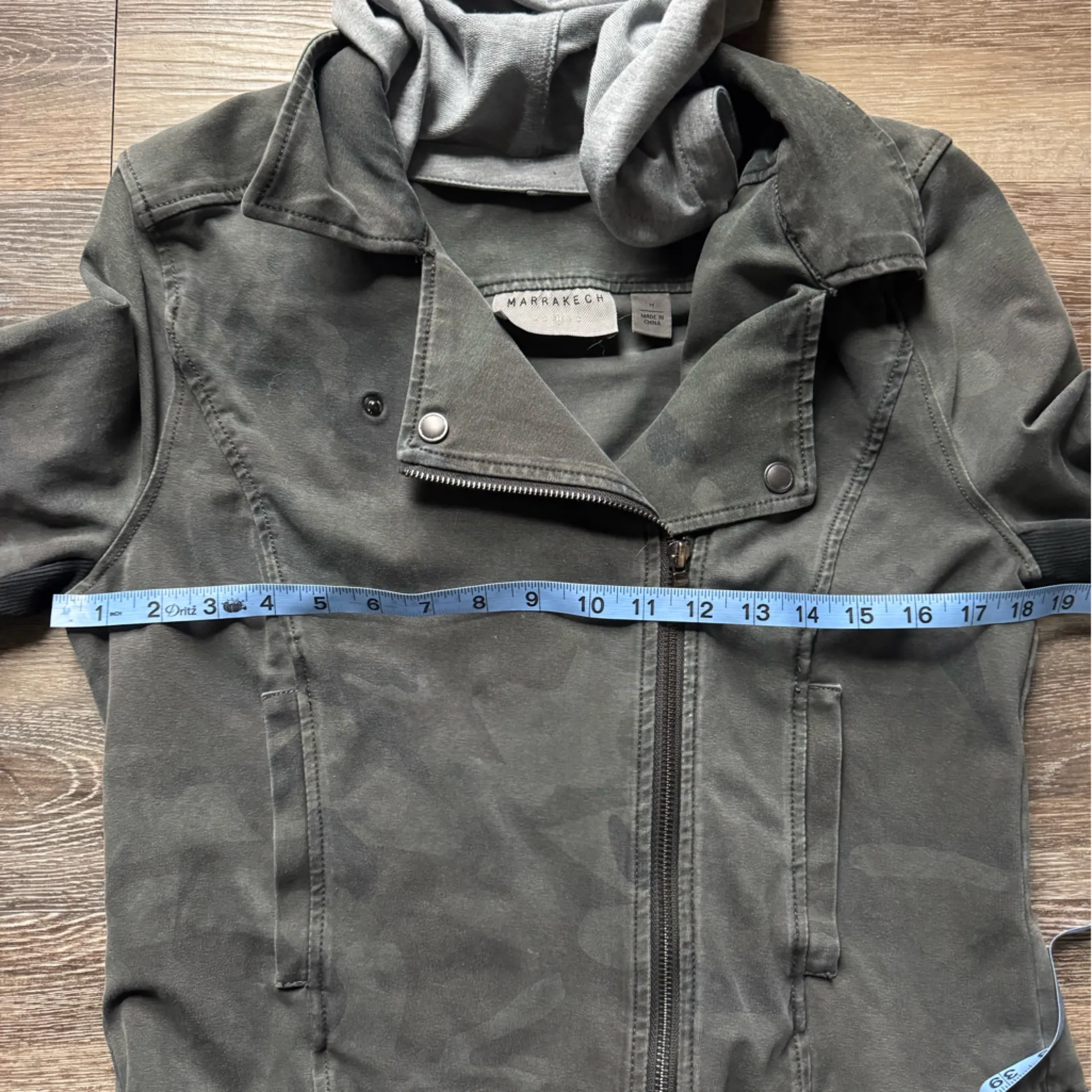 Marrakech Camo Moto Jacket with Hood M Green Size M - Image 4