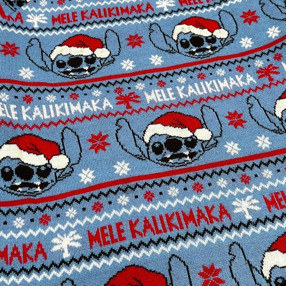 ★ Disney Stitch Mele Kalikimaka Knitted Hawaiian Themed Ugly Christmas Sweater ★ - Image 3