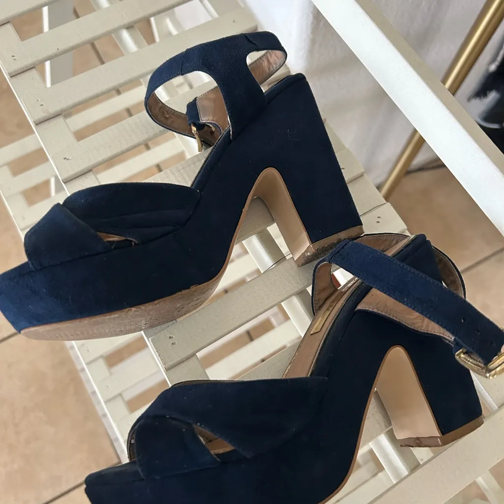 Navy Strappy Heels platform size 7 Blue - Image 5