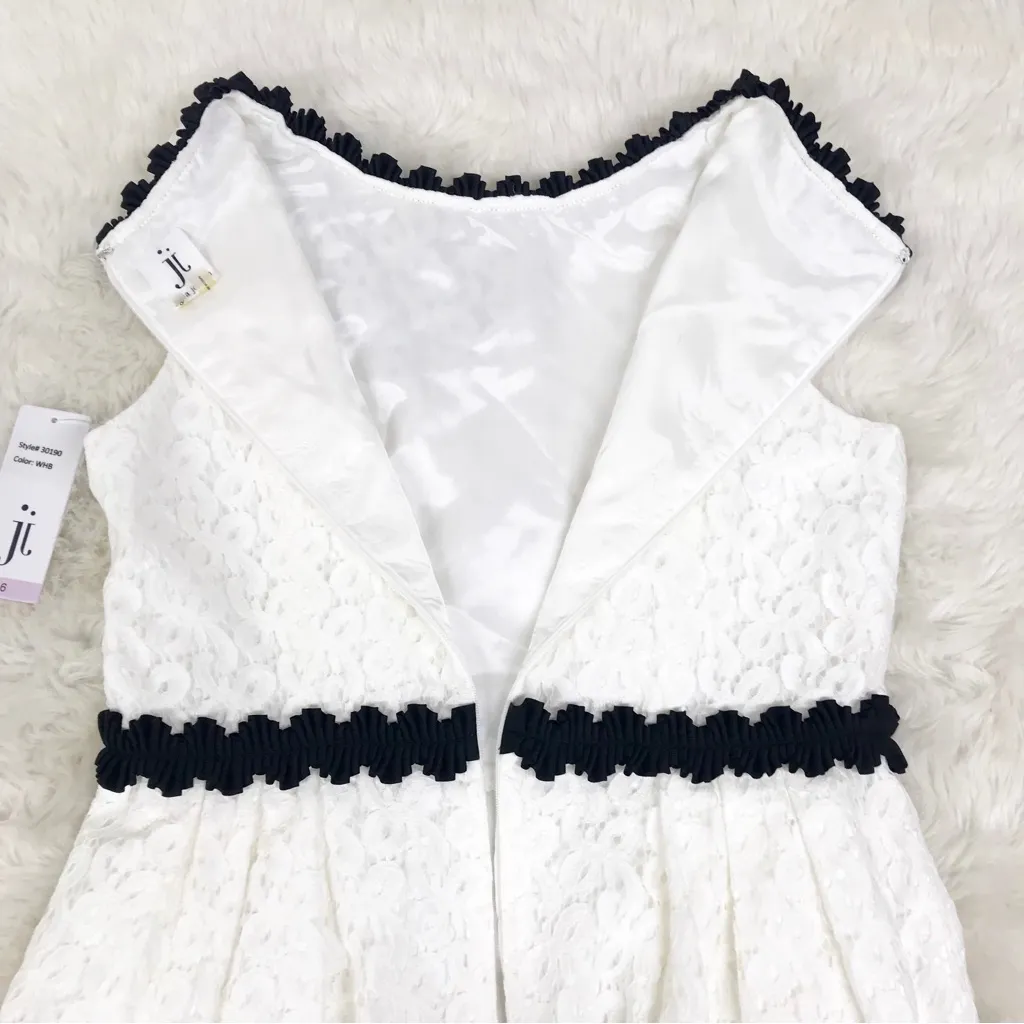 JULIA JORDAN White Black Sleeveless Lace Dress A-line Knee Length Size 6 New‎ - Image 9