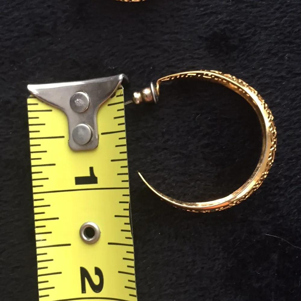 Wide Filagree Hoop earrings - Image 4