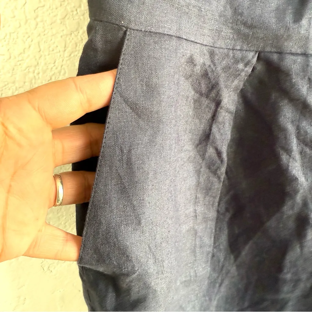 Brooks Brothers Womens Dress Blue Linen Sheath Shirt Sleeve Lined Size 10 - Image 7