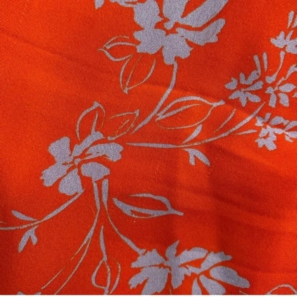 Nicholas Triangle Top Slip Dress Red Orange Floral Size 4 - Image 11