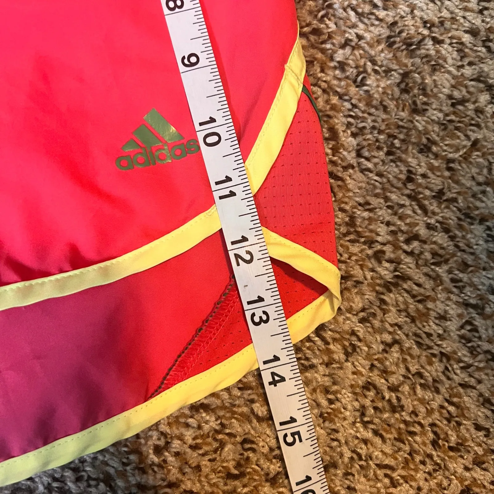 Adidas Running Shorts Athletic Gym Workout Lightweight Neon Pink‎ Yellow M - Image 6