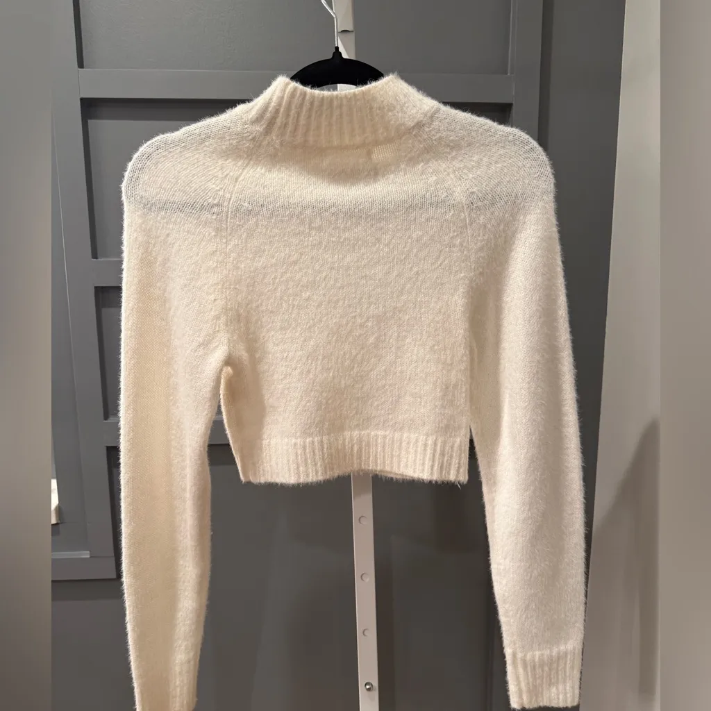 URBAN OUTFITTERS UO Cleo Mock Neck Sweater. Size Small. Color is Pearl. - Image 9