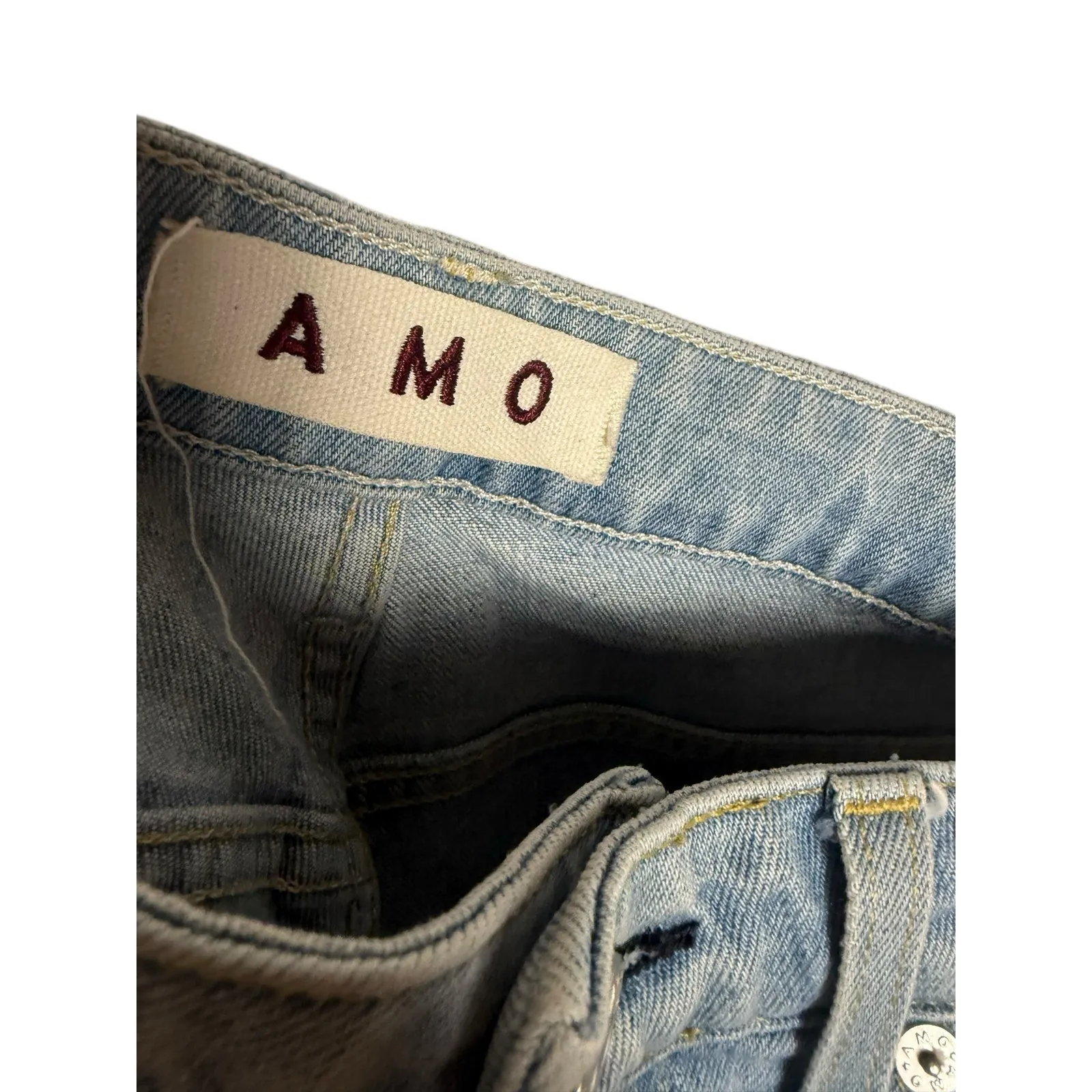 AMO Babe 70’S Blue Light Wash High Rise Crop Ankle Denim Jeans Size 26 - Image 12