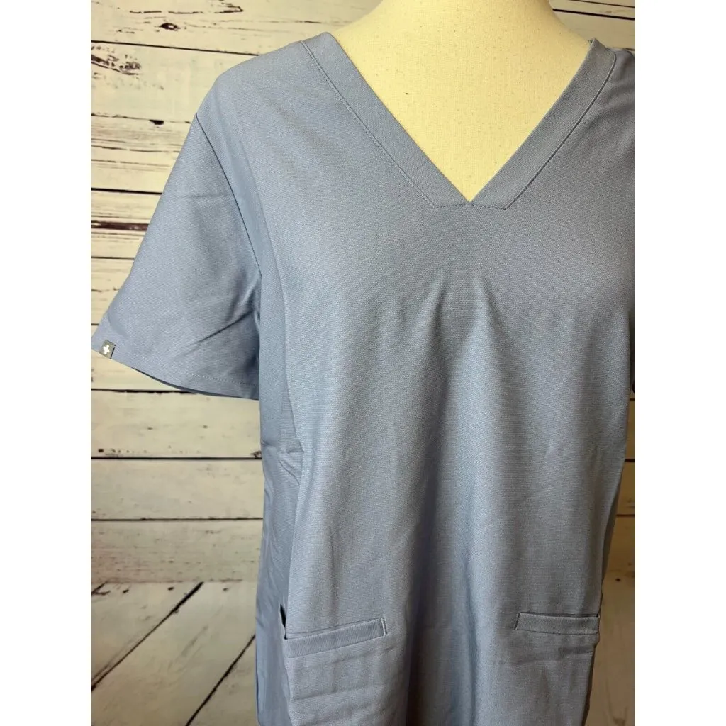 FIGS‎ Scrub Shirt Casma Top Short Sleeve Nursing NWT Blue 2318 Breathable Medium - Image 10