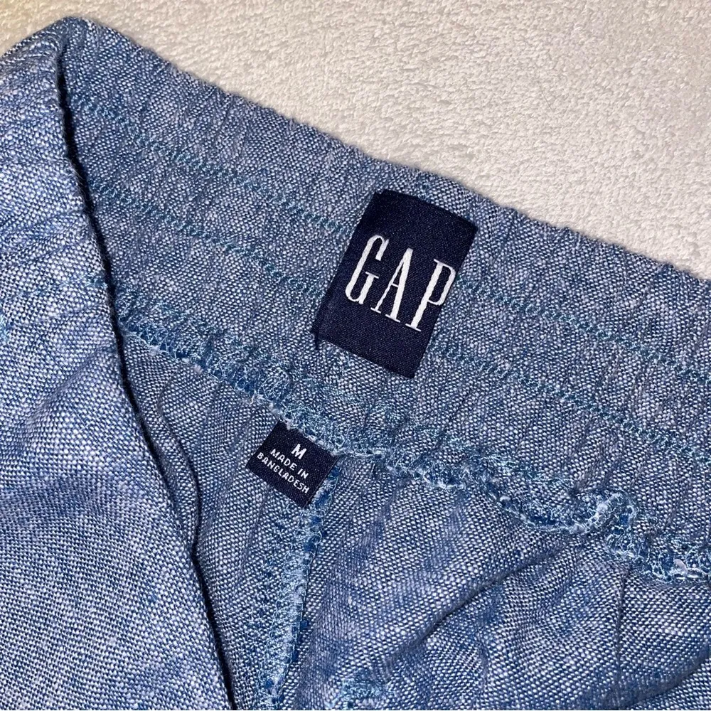 Gap Women’s High Rise Linen Blend Chambray Shorts Sz Medium Contemporary Casual - Image 14