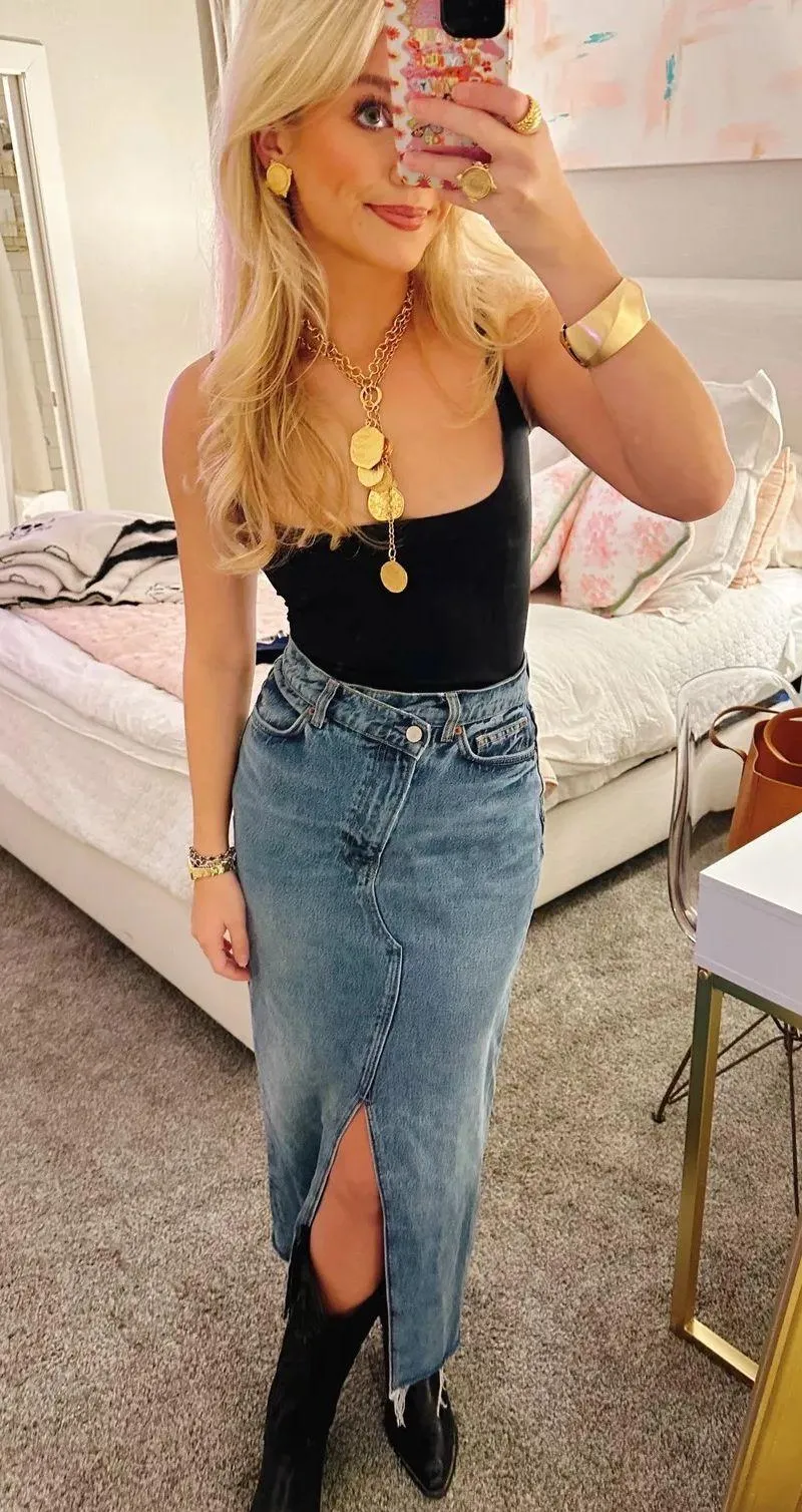 Tazz Denim Midi Skirt - Image 5