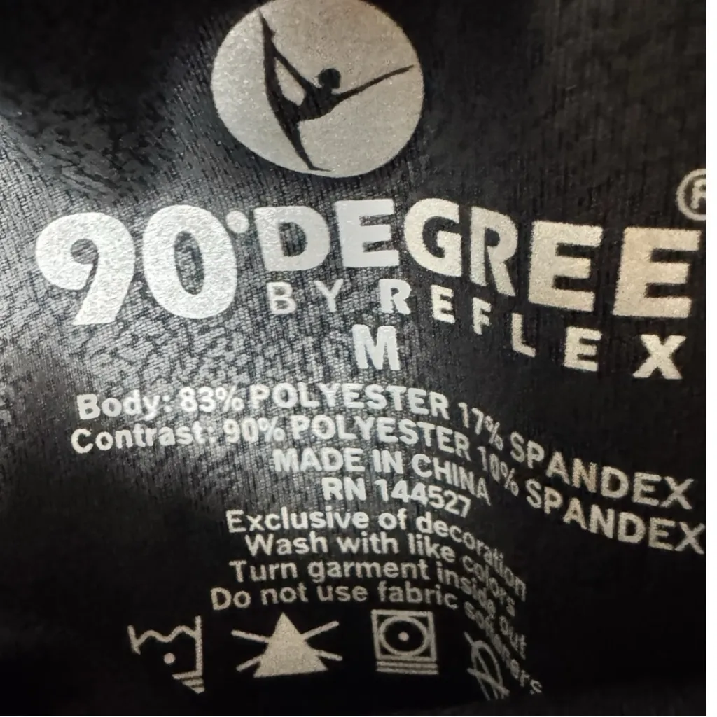 90 Degree By Reflex Cracked Black Activewear Sporty Workout Leggings Sz M NWT Size M - Image 2