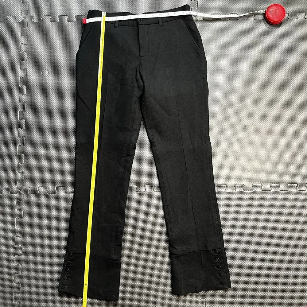 Ralph Lauren Purple Label Wool High Waist Dress Pants Black Sz 6 Button Pant Hem - Image 13