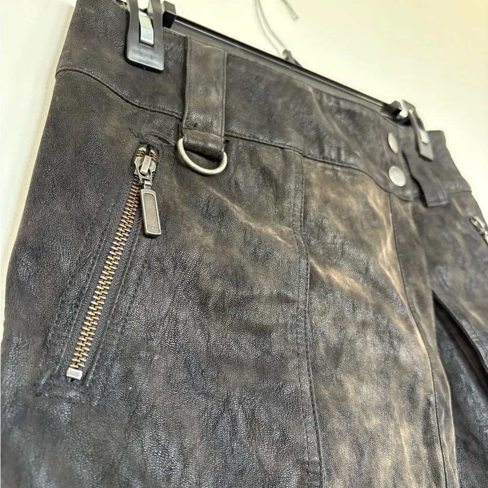 Free People Faux Leather Skirt with Zipper Details - Image 4